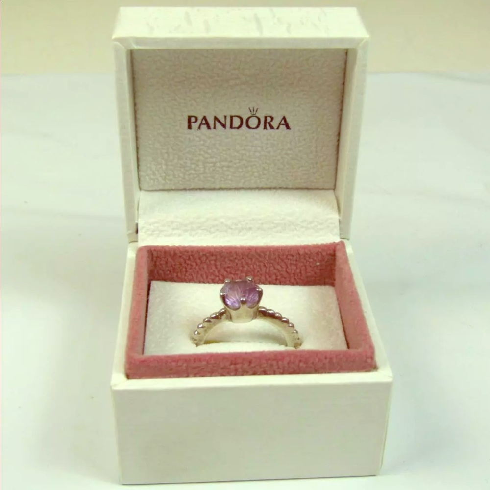 Pandora Sterling Silver amethyst Ring